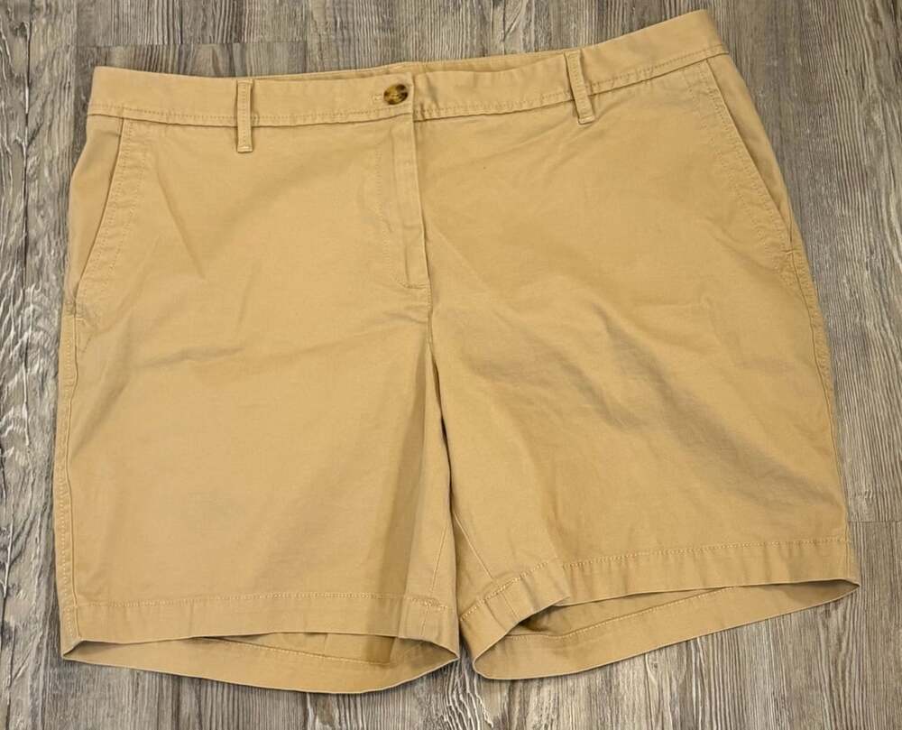 Talbots Relaxed Chino Short Size 14 Khaki Tan Cotton